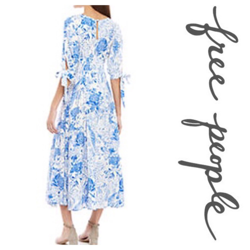 Free People Forever Always Printed Tie-Cuff Dress - Picture 7 of 8